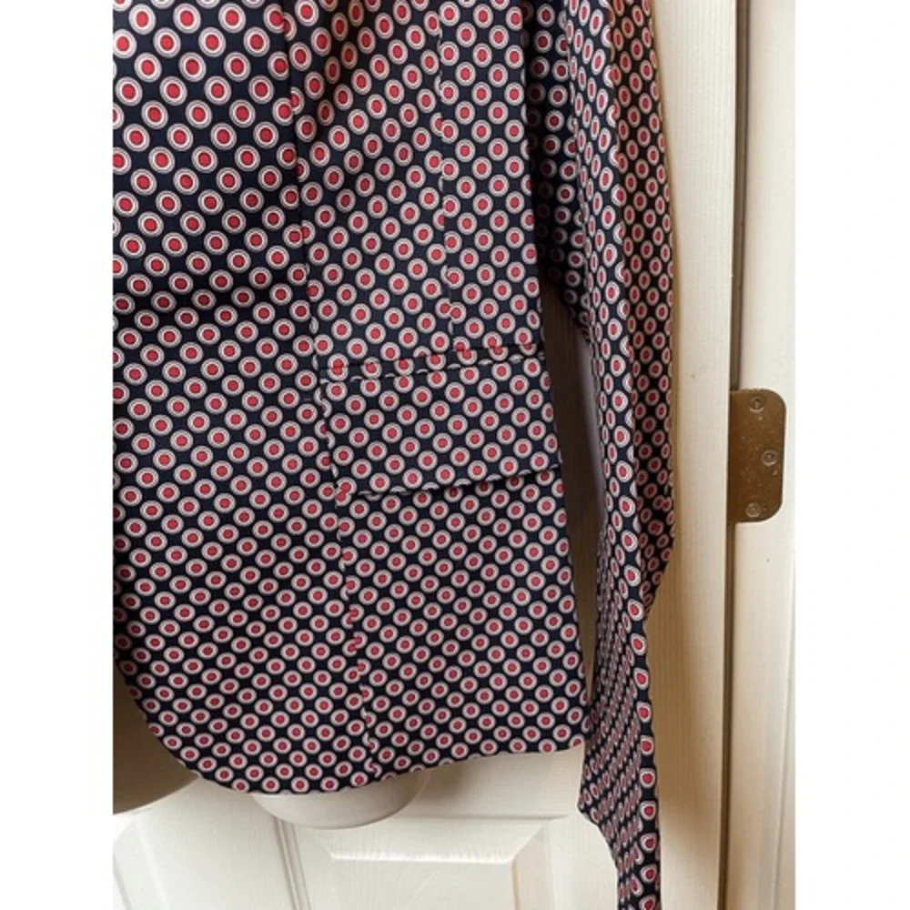 Michael Kors Blazer Size 14 Red‎ White Blue Dots Spring Tailored Business Office